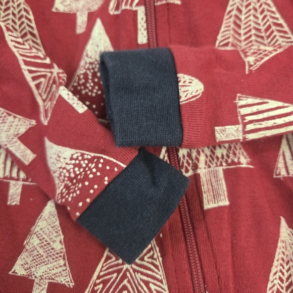 Burts Bees Baby Christmas One Piece Sleeper Red White Size 18 Months - Picture 7 of 9